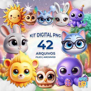 Kit digital PNG Bolofofos Clipart 3D