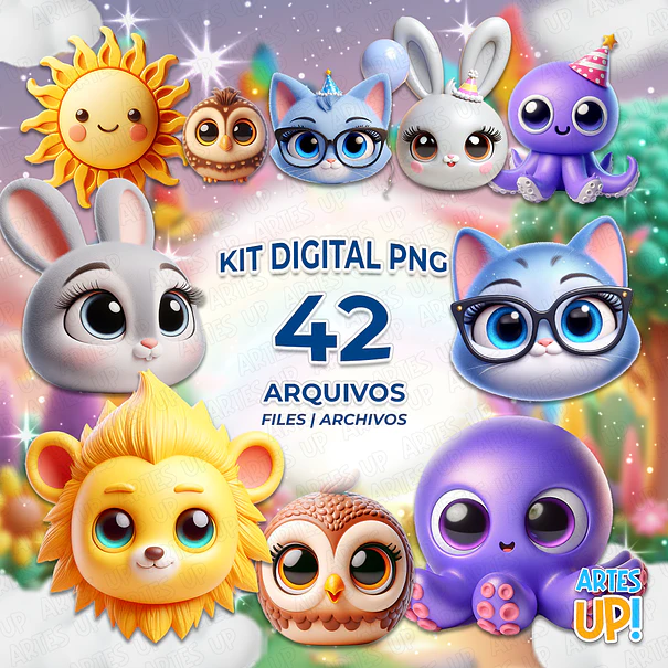 Kit Digital PNG Bolofofos Clipart 3D 1