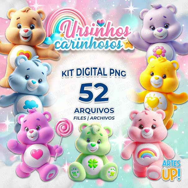 Kit Digital PNG Os Ursinhos Carinhosos Clipart 1