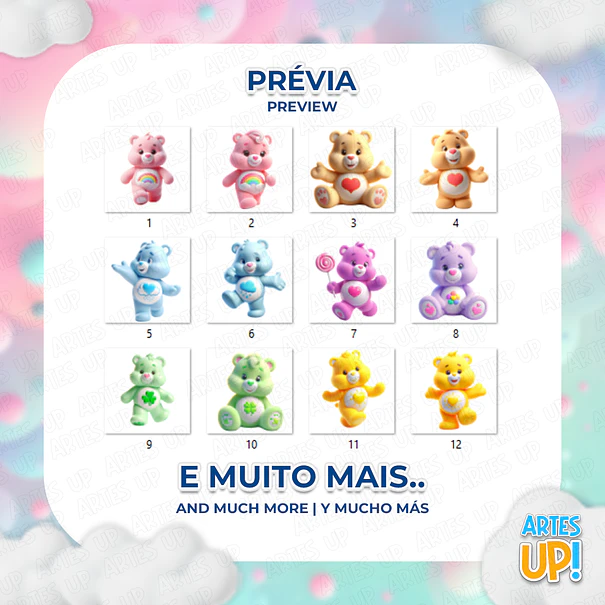 Kit Digital PNG Os Ursinhos Carinhosos Clipart 2