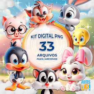 Kit digital PNG Bebé Looney Tunes Clipart 3D