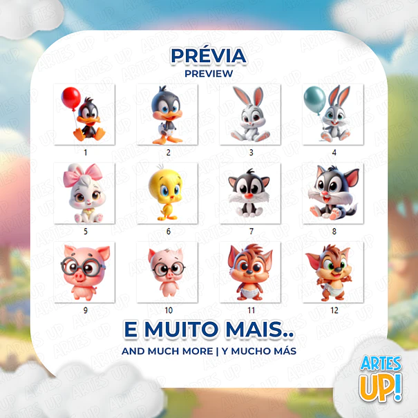 Kit digital PNG Bebé Looney Tunes Clipart 3D 2