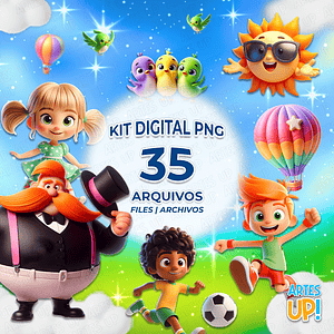 Kit Digital PNG Mundo Bita Clipart 3D