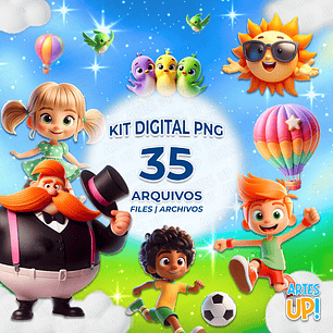 Kit Digital PNG Mundo Bita Clipart 3D