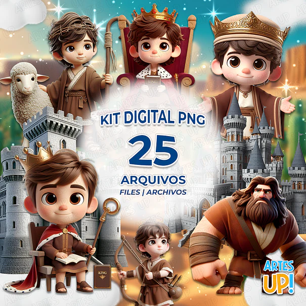 Kit Digital PNG Rei Davi Clipart 1