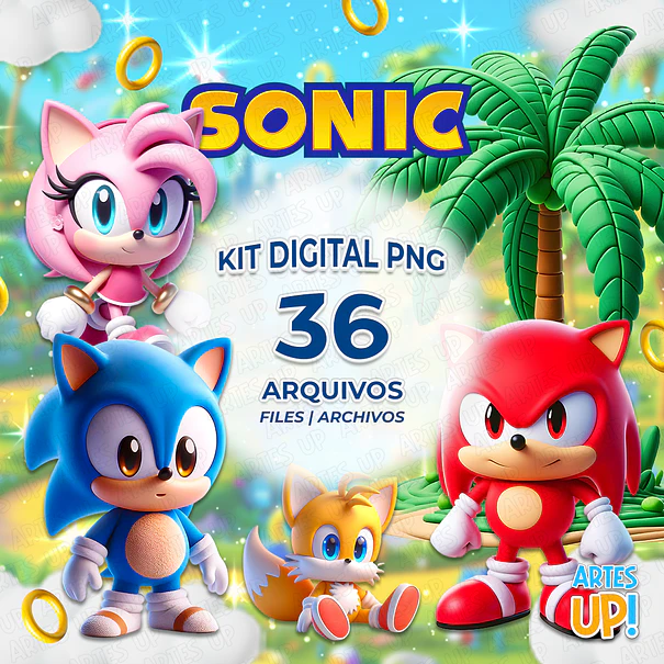 Kit digital de bebé lindo de Sonic Clipart PNG 1