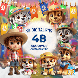 Kit Digital PNG Patrulla Canina Clipart Festa Junina