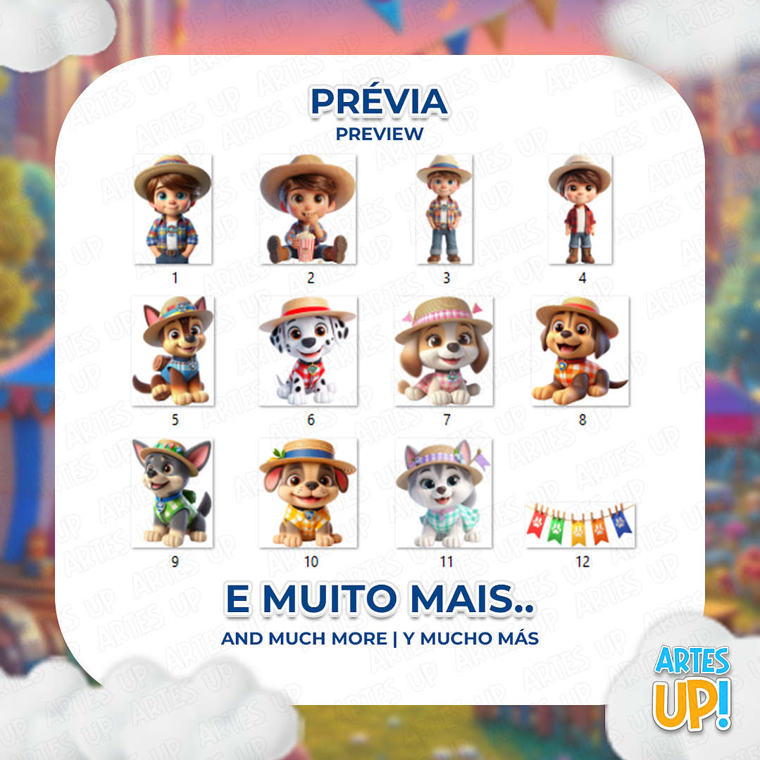 Kit Digital PNG Patrulha Canina Clipart Festa Junina 2