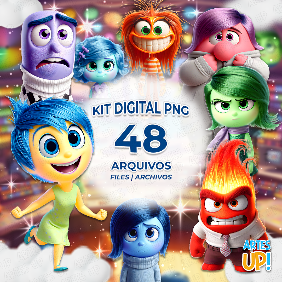 Kit Digital PNG Divertida Mente Clipart 1