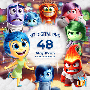 Kit digital PNG Clipart de adentro hacia afuera