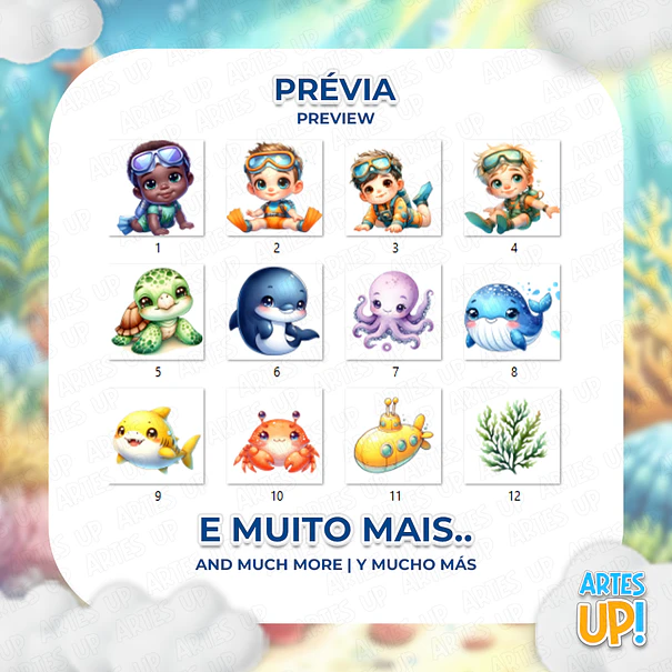 Digital Kit PNG Boy Diver Clipart Seabed 2