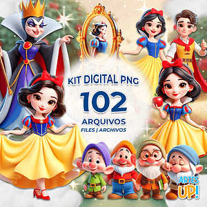 Kit digital PNG de Blancanieves y los siete enanitos