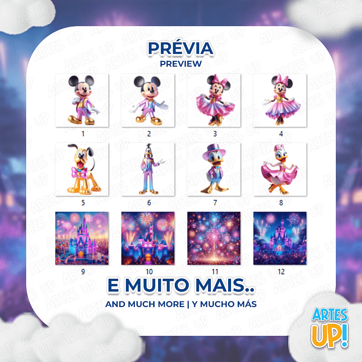 Kit Digital PNG Disney 50 anos Clipart 2