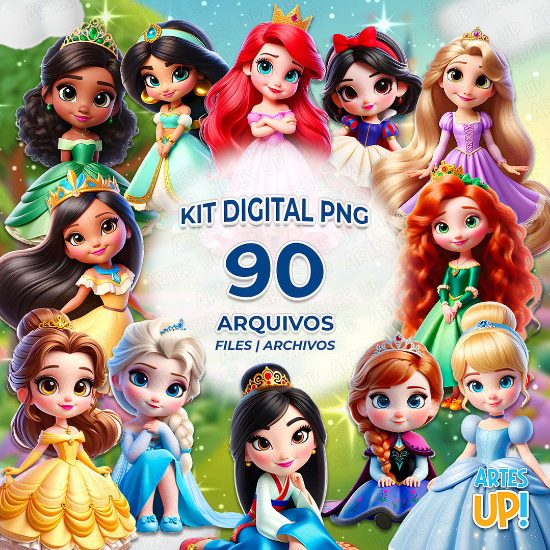 Kit Digital PNG Princesas Disney Clipart Cute 1