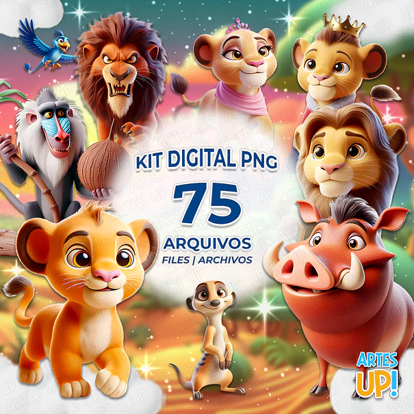 Kit Digital PNG O Rei Leão Clipart 1