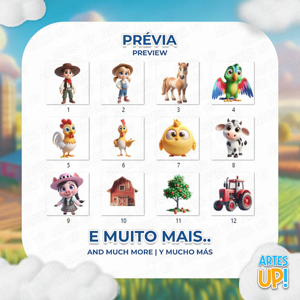 Kit Digital PNG A Fazenda do Zenon Clipart 2