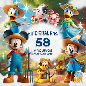 Kit digital de imágenes prediseñadas de la granja de Mickey PNG