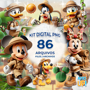 Kit digital PNG Mickey Safari Clipart