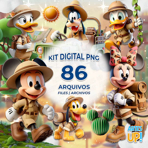 Digital Kit PNG Mickey Safari Clipart 1