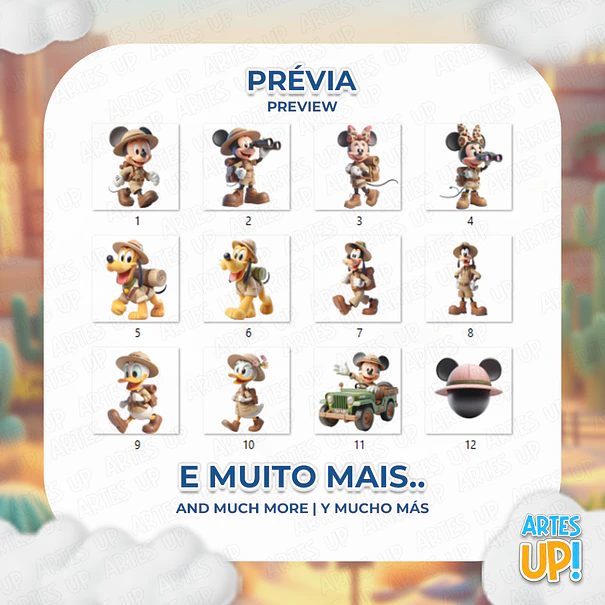 Digital Kit PNG Mickey Safari Clipart 2