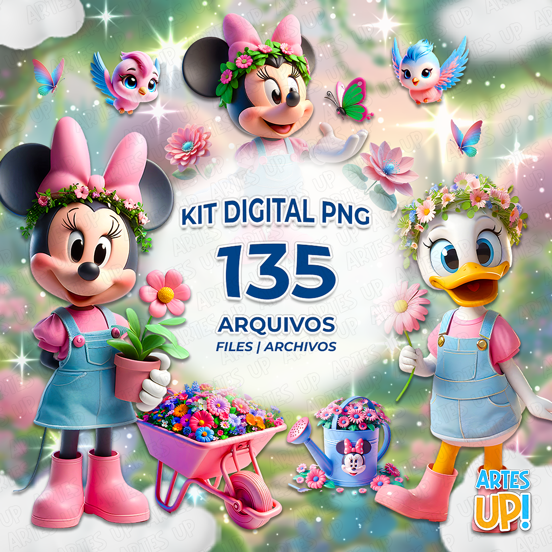 Kit Digital PNG Jardim da Minnie Clipart 1