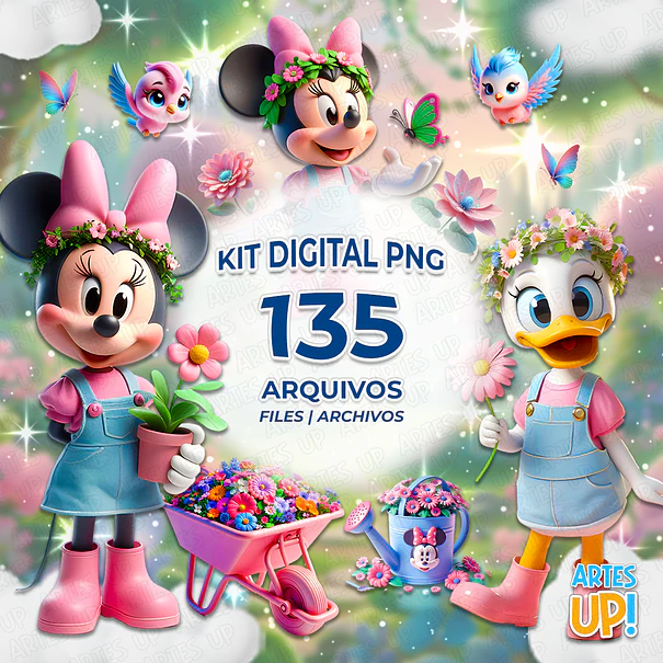 Kit Digital PNG Jardim da Minnie Clipart 1