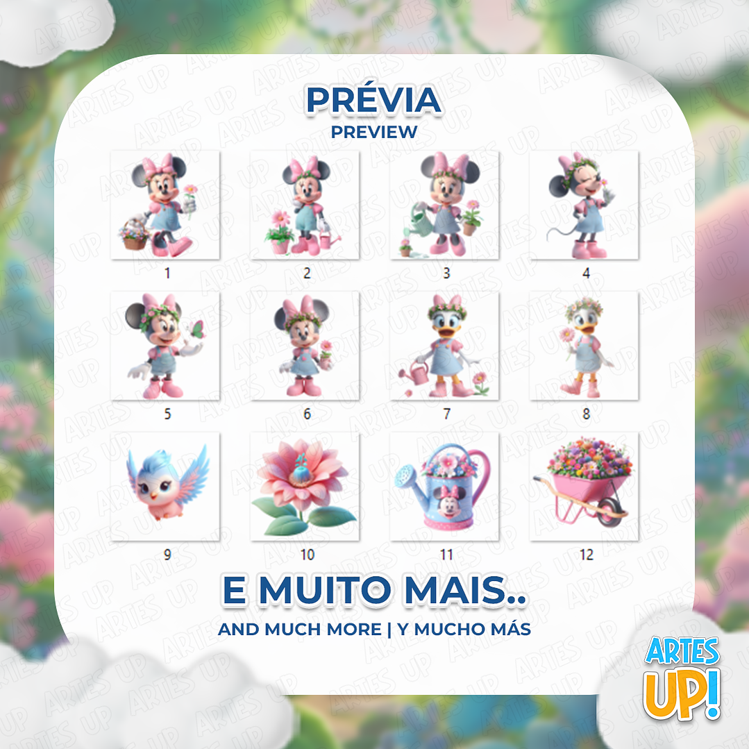 Kit Digital PNG Jardim da Minnie Clipart 2