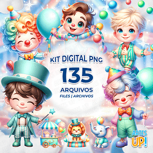 Kit Digital PNG Circo Menino Clipart