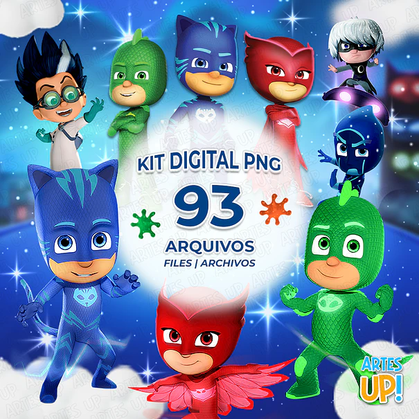 Kit Digital PNG Pj Masks Clipart 1