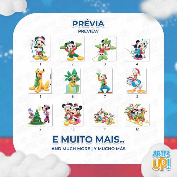 Kit Digital PNG Mickey Natal Clipart 2