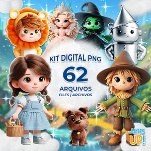 Kit de imágenes prediseñadas digitales PNG del Mago de Oz