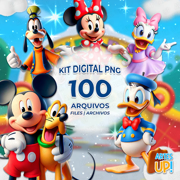 Kit Digital PNG Mickey Mouse Clipart 1
