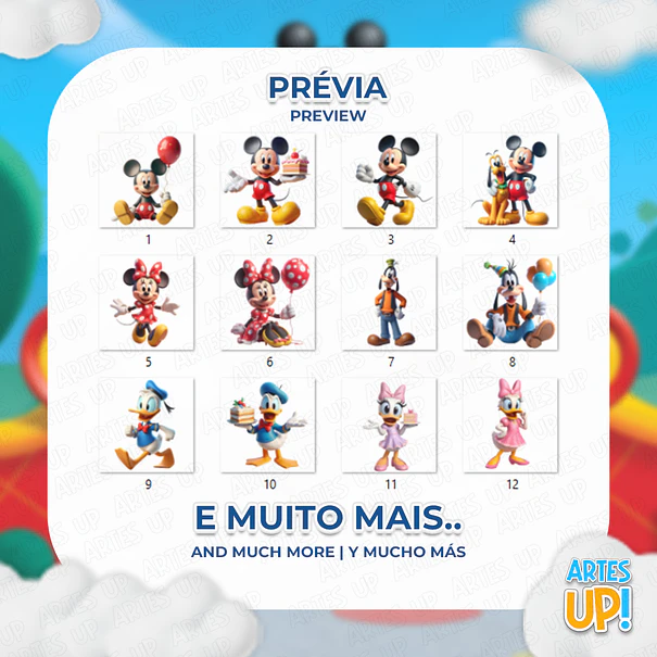 Kit Digital PNG Mickey Mouse Clipart 2