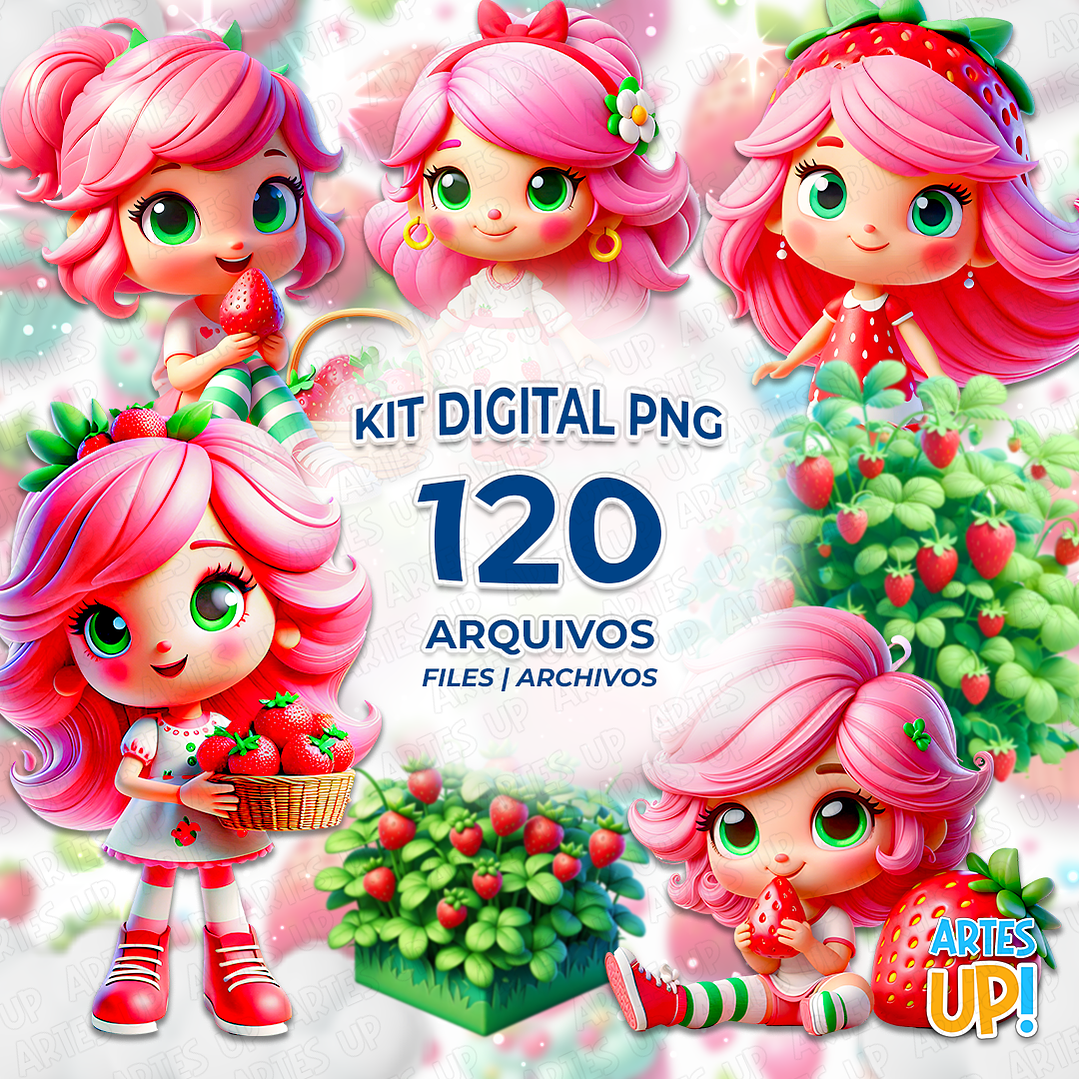 Kit Digital PNG Moranguinho Clipart 1