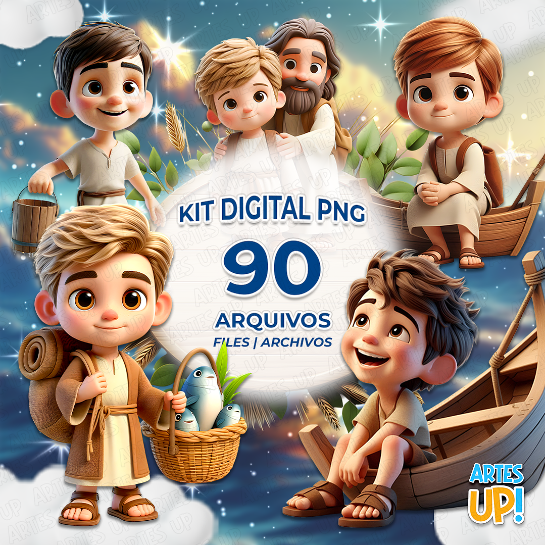 Kit Digital PNG Pedro Discípulo de Jesus Clipart 1