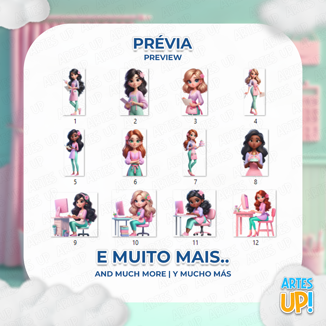 Kit Digital PNG Artesã Artesanato Clipart 2