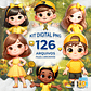 Kit Digital PNG Mascotes Setembro Amarelo Clipart - Thumbnail 1