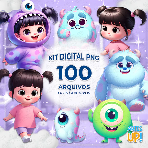 Monsters Inc. Digital PNG Kit Clipart Illustrations 1