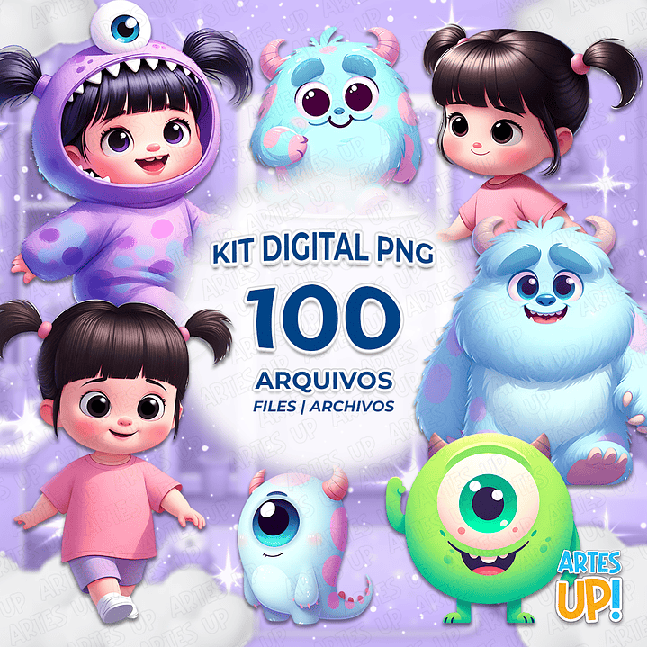 Kit Digital PNG Monstros S.A. Clipart Ilustrações 1