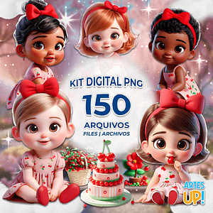 Kit digital PNG Pastel Cereza Clipart