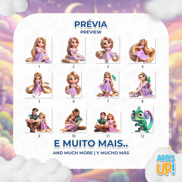 Rapunzel Clipart Tangled Digital Kit PNG 2