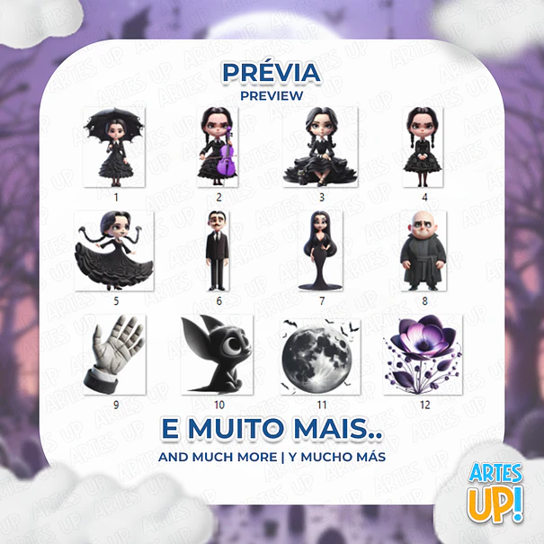 Kit Digital PNG Wandinha Addams Clipart 2