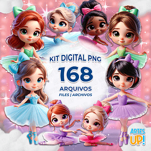 Kit digital de imágenes prediseñadas de bailarina colorida PNG