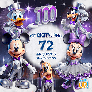 Kit de imágenes PNG digitales de Disney 100 años