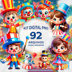 Kit digital PNG Circo Clipart 3D