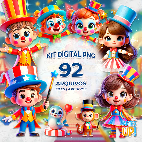 Kit Digital PNG Circo Clipart 3D 1
