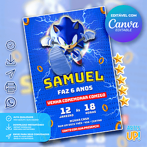 Sonic Birthday Invitation