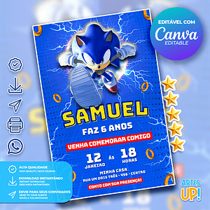 Invitación de cumpleaños de Sonic