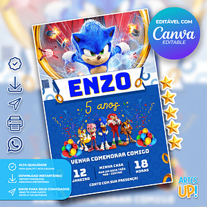 Invitación de cumpleaños de Sonic