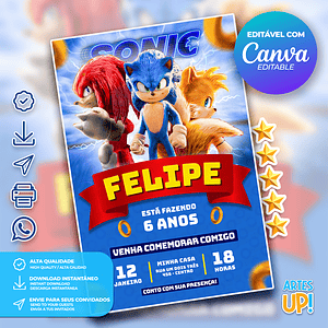 Invitación de cumpleaños de Sonic